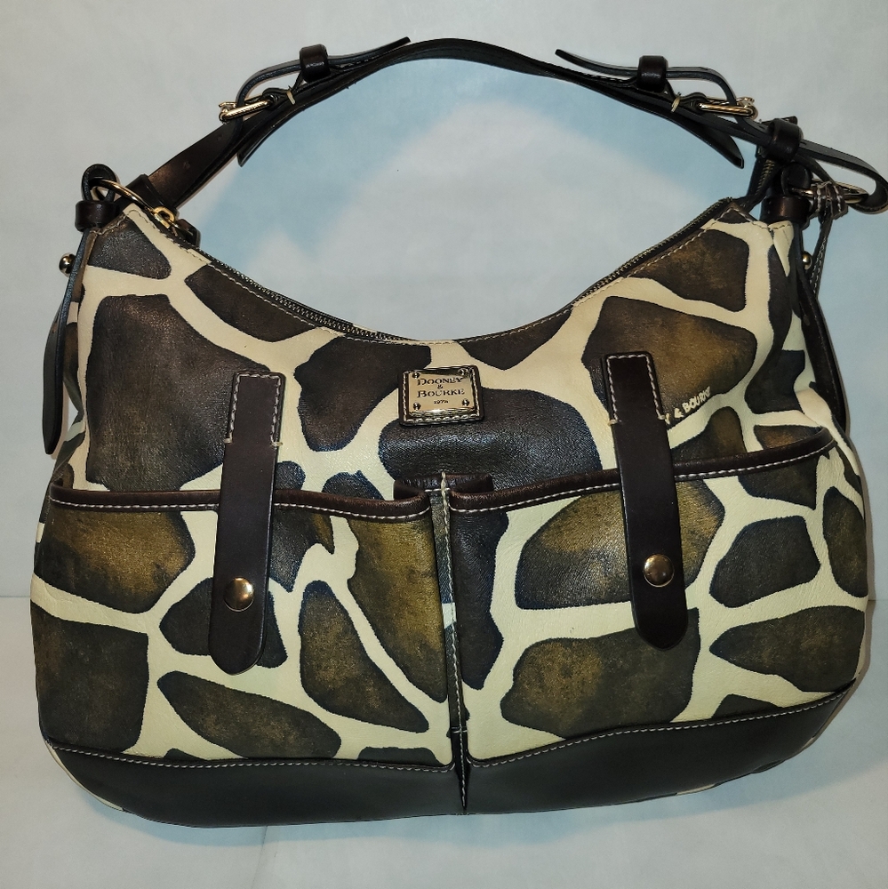 EUC Dooney & Bourke Giraffe Safari Hobo Shoulder Bag